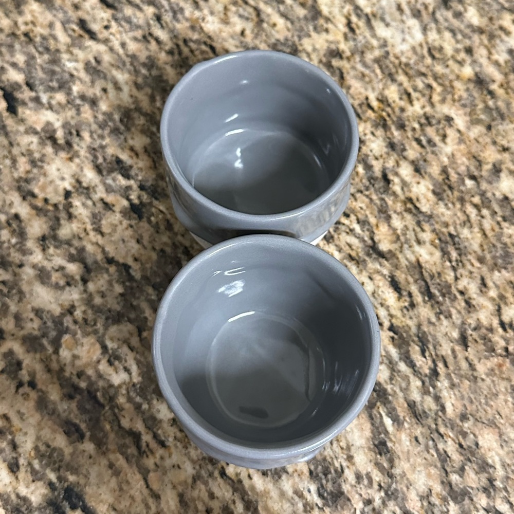 Drippy Pots Bundle of 2 Ceramic Drippy Glazed Cups / Mugs in Grey - Picture 2 of 5